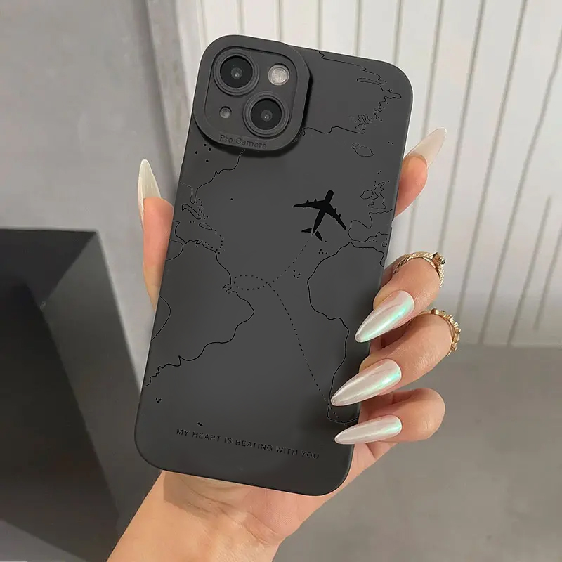 Phone Cases Galaxy S24 - Travel-nspired Airplane Route Design Phone Cases