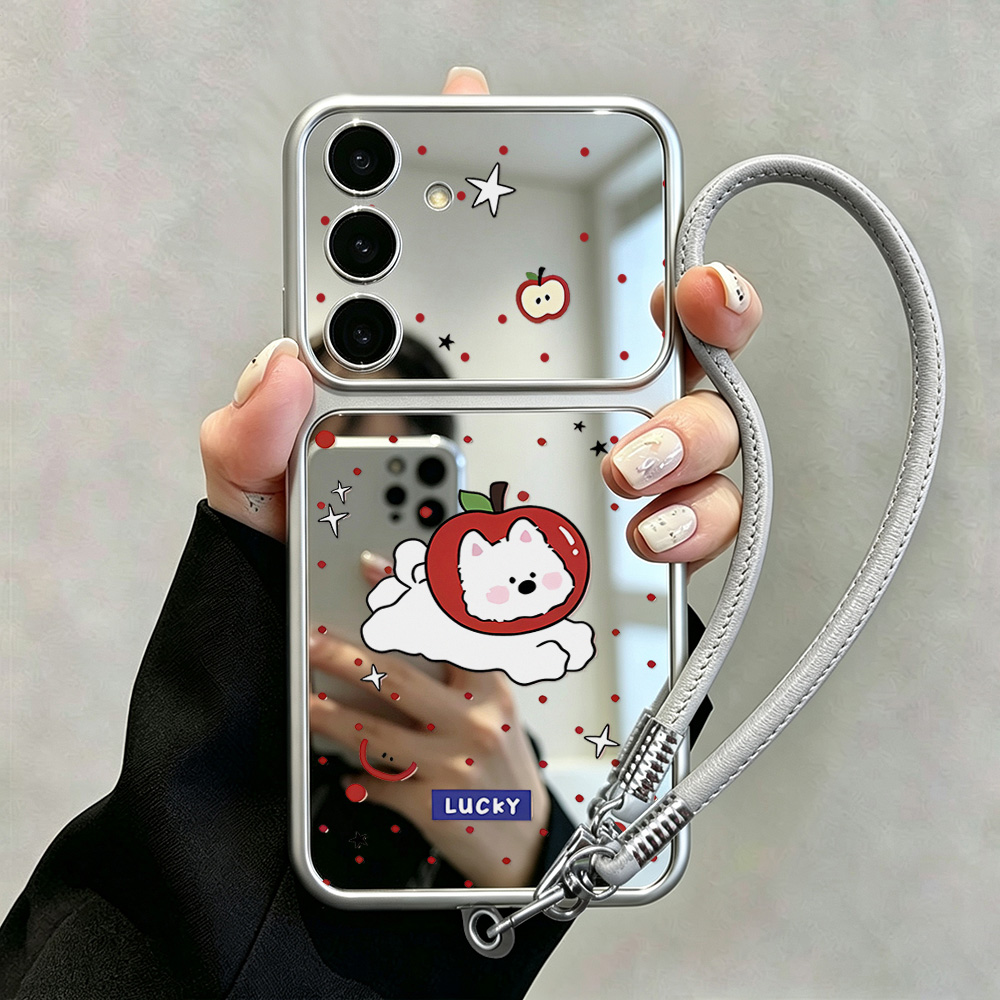 Phone Cases Galaxy S24 - Make Up Mirror Cute Dog Phone