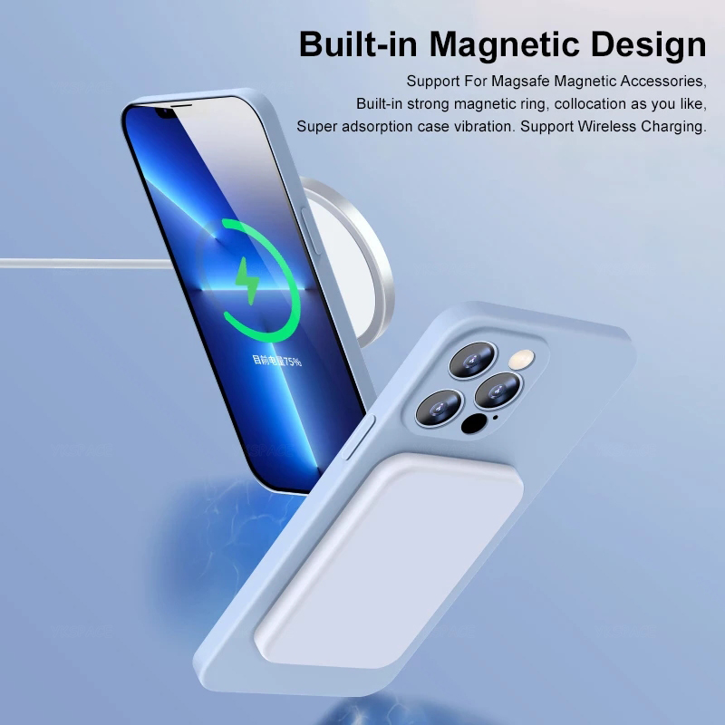 Magnetic Liquid Silicone Case  - огляд і ціна Phone Cases That Charge Your Phone