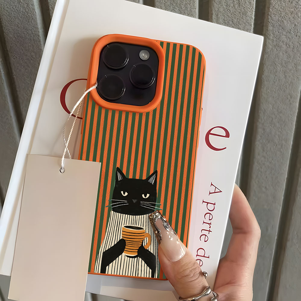 Funny Coffee Cat Pattern Lyche - огляд і ціна Phone Cases Cat