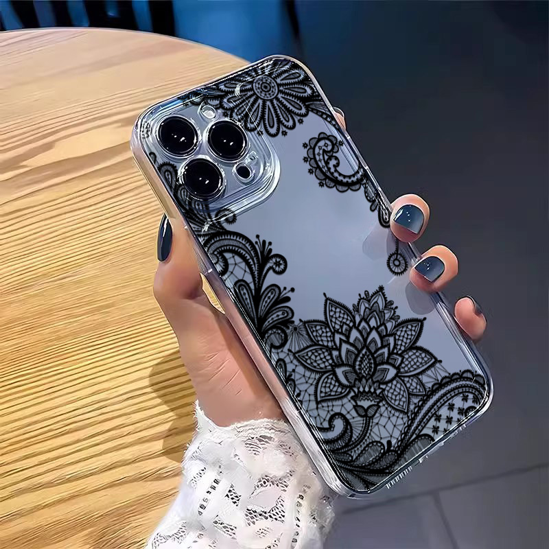 Trendy Black Lace Flower Patte - огляд і ціна Phone Cases Xiaomi