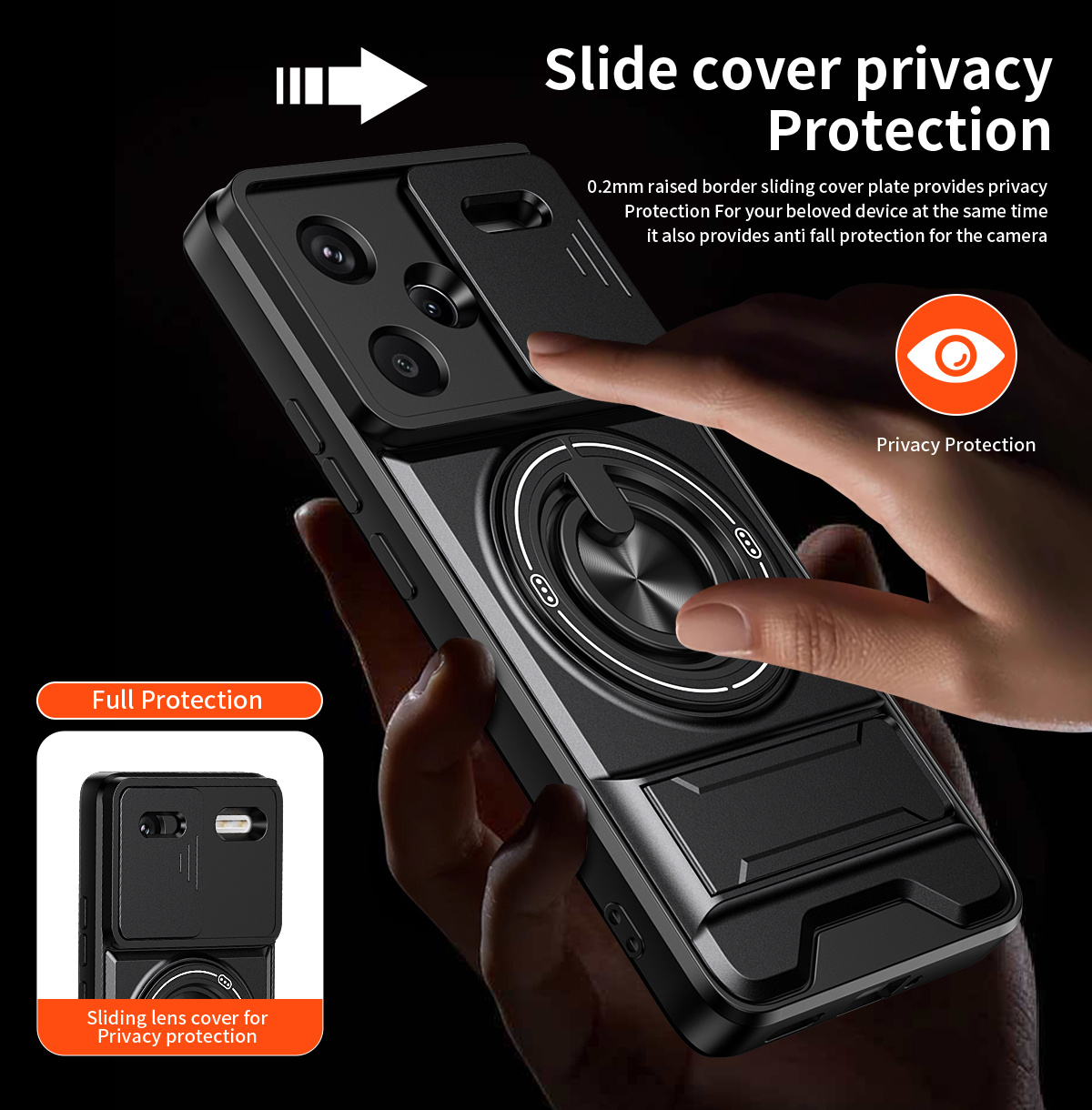 Lens Slide Camera Phone Case f - огляд і ціна Ring Stand Case