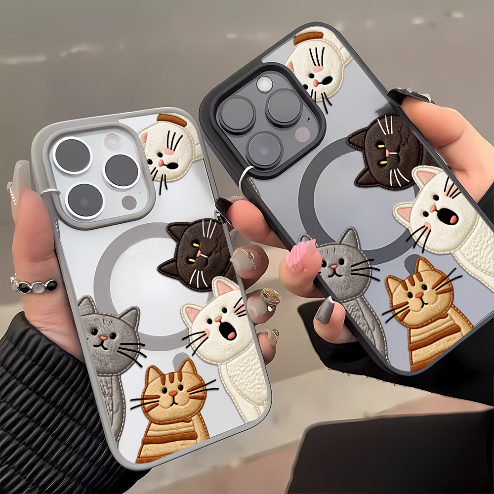 Cute Faux Embroidery Cat Phone - огляд і ціна Phone Cases Cat