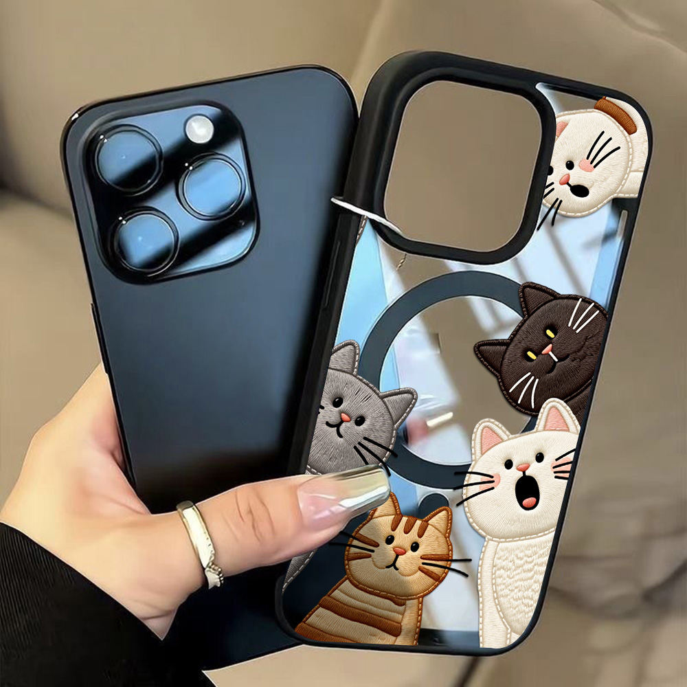 Cute Faux Embroidery Cat Phone - огляд і ціна Phone Cases Cat